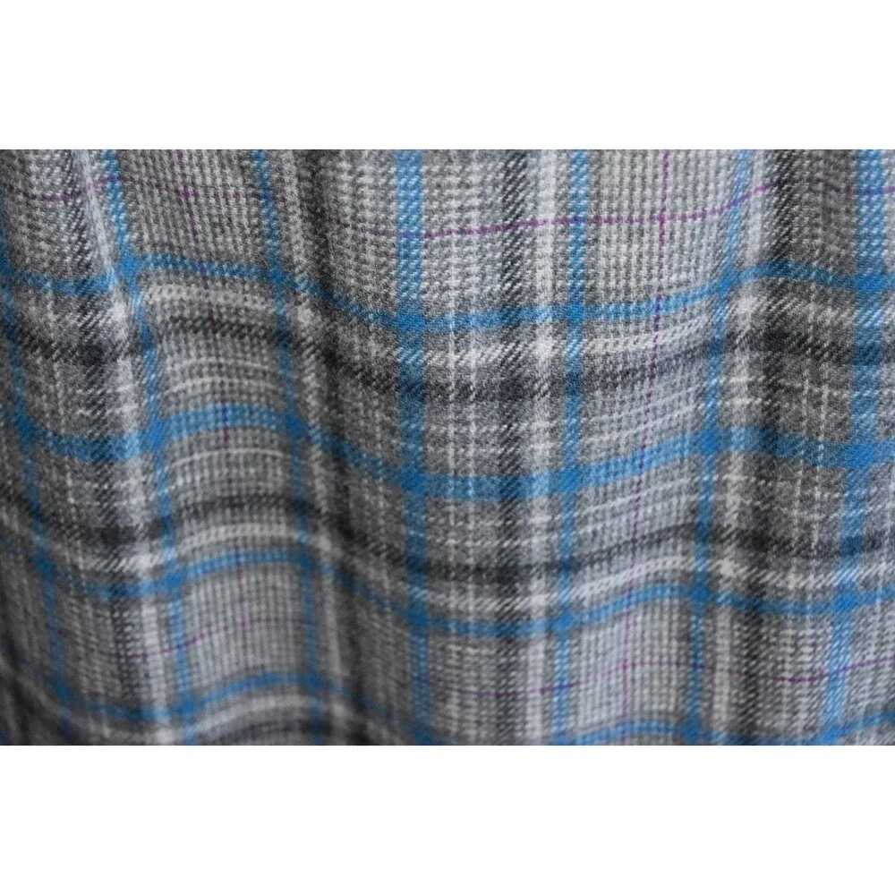 Womens Vintage PENDLETON Gray Blue Plaid Tartan Wool Pencil Skirt Sz M USA MADE